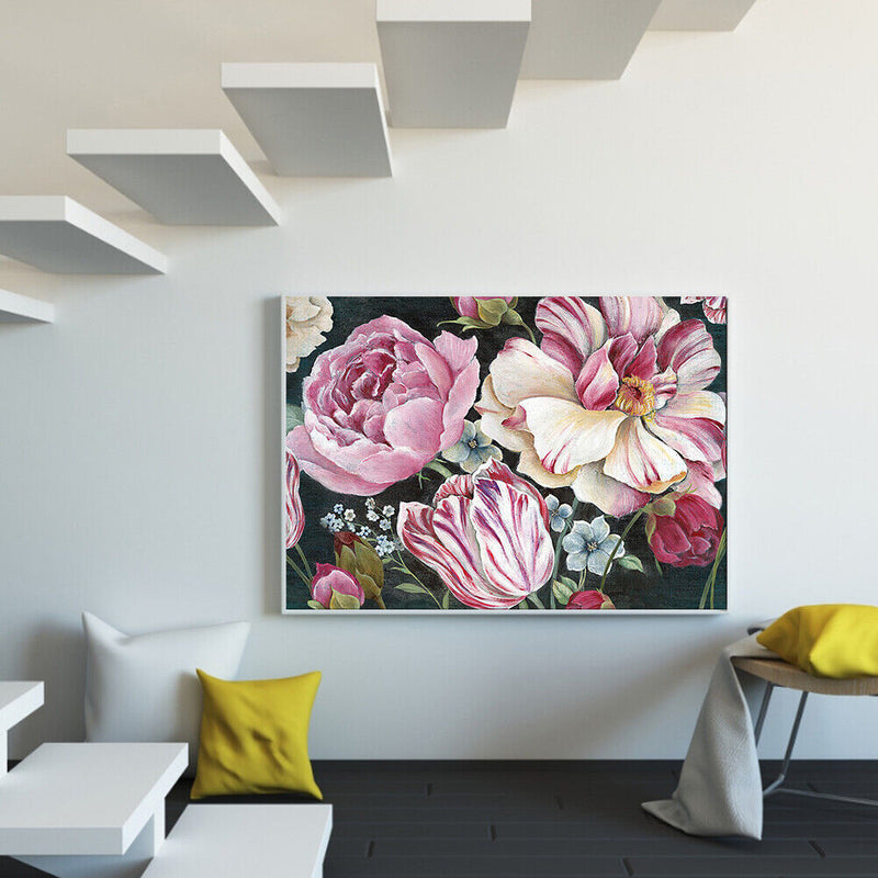 Peonies in Bloom Oil Paint By Numbers DIY Handpainted on Canvas Home Decora