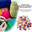 50pcs Wooden Sewing Buttons Flower Shape DIY Scrapbooking Knitting Clothes Decor