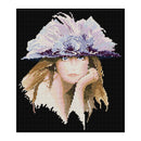 14CT Full Cross Stitch Purple Hat Lady Stamped DIY Embroidery Kits Crafts