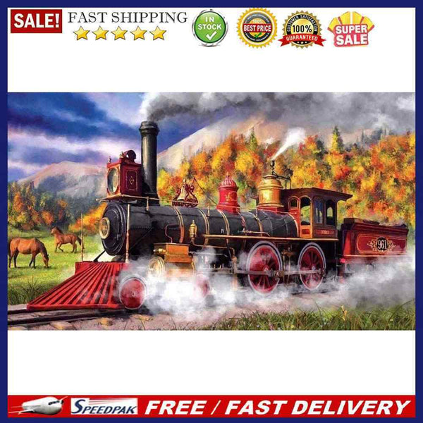 Diamond Embroidery Drawing Train Rhinestone Craft Full Drill Diamond Painting