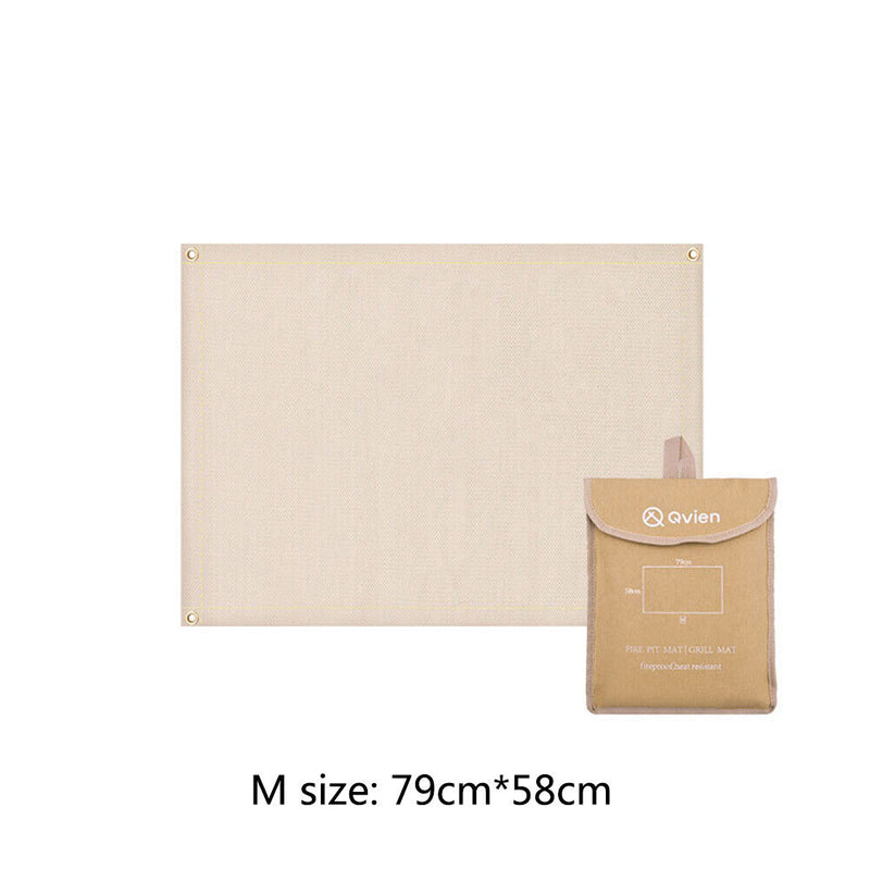 #A Qvien Camping Fireproof Cloth Flame Retardant Insulation Pad BBQ Fire Pit Mat