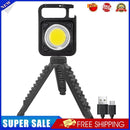 Pocket LED Working Light Camping Keychain Flashlight with Tripod (Black)