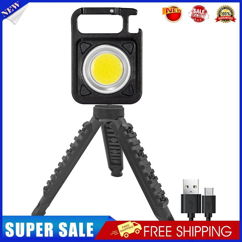 Pocket LED Working Light Camping Keychain Flashlight with Tripod (Black)