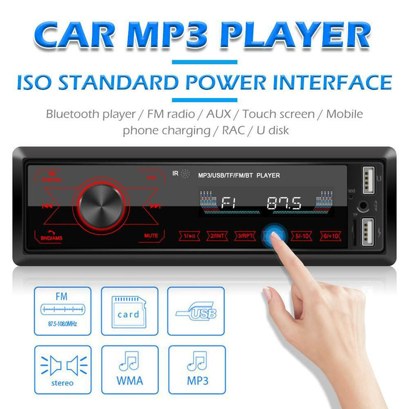 M10 Single 1DIN Car Stereo MP3 Player In Dash Bluetooth AUX-in Radio Head Unit