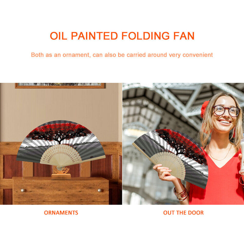 Mangrove Oil Paint Folding Fan By Numbers DIY Painted Art Digital Oil Painting