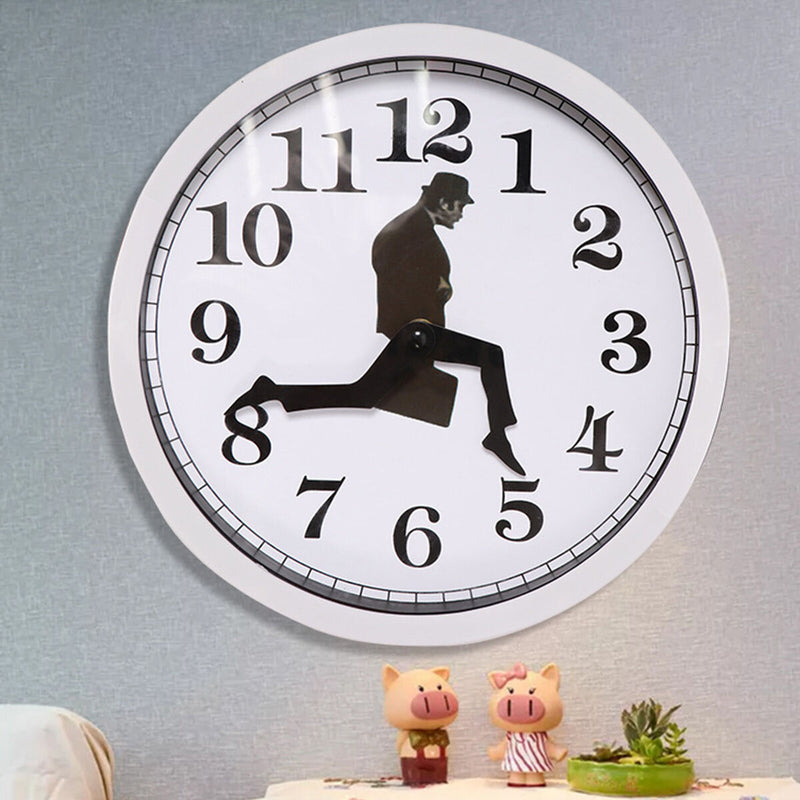 Silly Wall Clocks Non-Ticking Wall Clocks Easy to Install Watch (White)