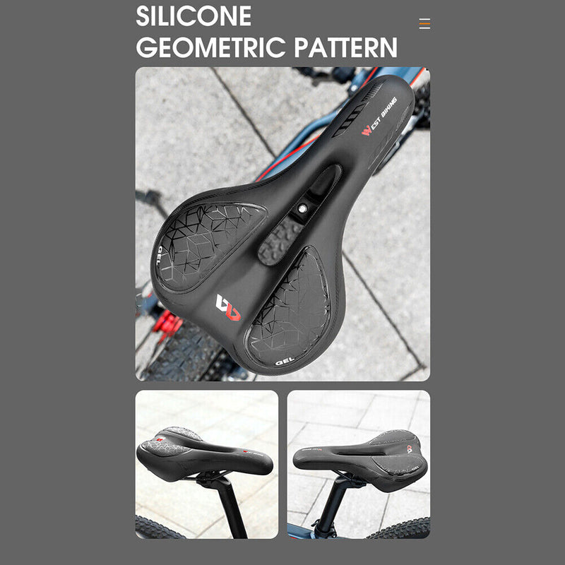 WEST BIKING Bike Saddle MTB Mountain Silica Seat Gel Cycling Shockproof Cushion