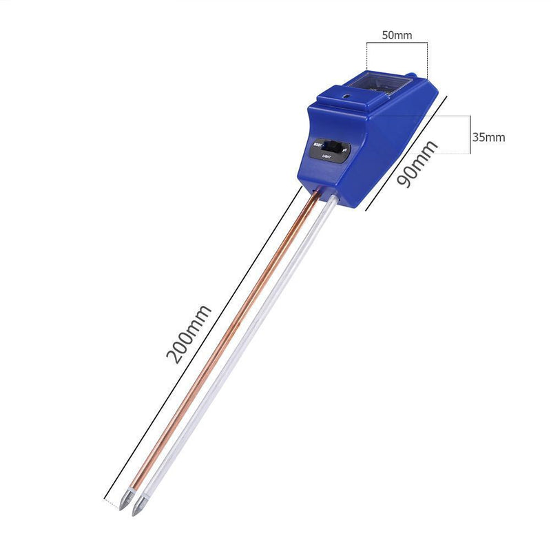 3-in-1 Soil PH Meter Flower Pot Hygrometer Tester Moisture Meter (Blue)