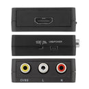 to Use Full HD Video 1080P Mini Connector Converter HDMI to 3 RCA CVBS Adapter