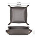 Desktop Organizer Folding Storage Box Leather Tray for Dice Key Coin (E) Newly