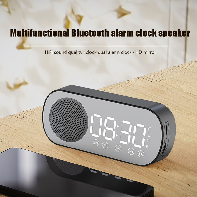 #A Intelligence LED Screen Digital Mirror Surface Bluetooth Speaker Clock Alarm