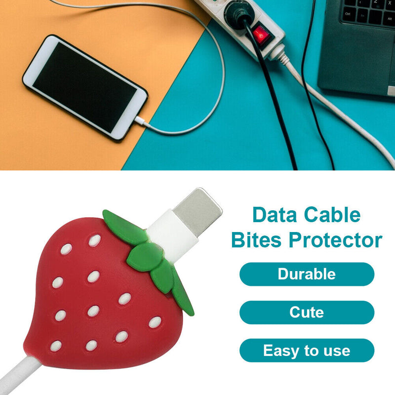 Cartoon Fruit Cord Winder Organizer Cover Mobile Phone USB Cable Bites Protec