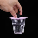 Clear Cherry Silicone Cup Cover Heat-resistant Reuse Animal Lid (Black Cat)