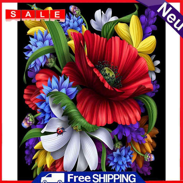 Oil Paint By Numbers Flower Coloring Picture Digital