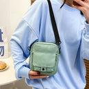 Women Canvas Solid Color Messenger Bags Lady Zipper Underarm Messenger Bags