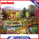 Painting By Numbers DIY Bridge Cottage Hand Painted Canvas Oil Art Picture Kit