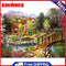 Painting By Numbers DIY Bridge Cottage Hand Painted Canvas Oil Art Picture Kit