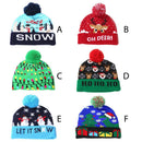 Knitted Christmas Hat with LED Light Xmas Glowing Warm Caps Ornaments (Style A)