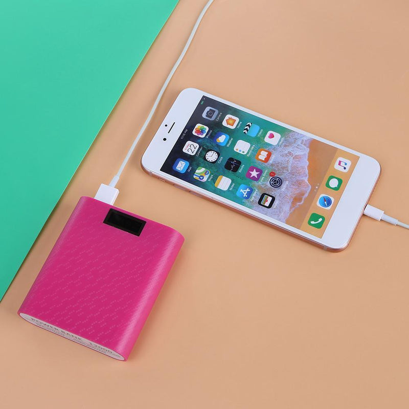1.5A Digital Display Power Bank Case Shell 18650 Battery Holder Box (Pink)