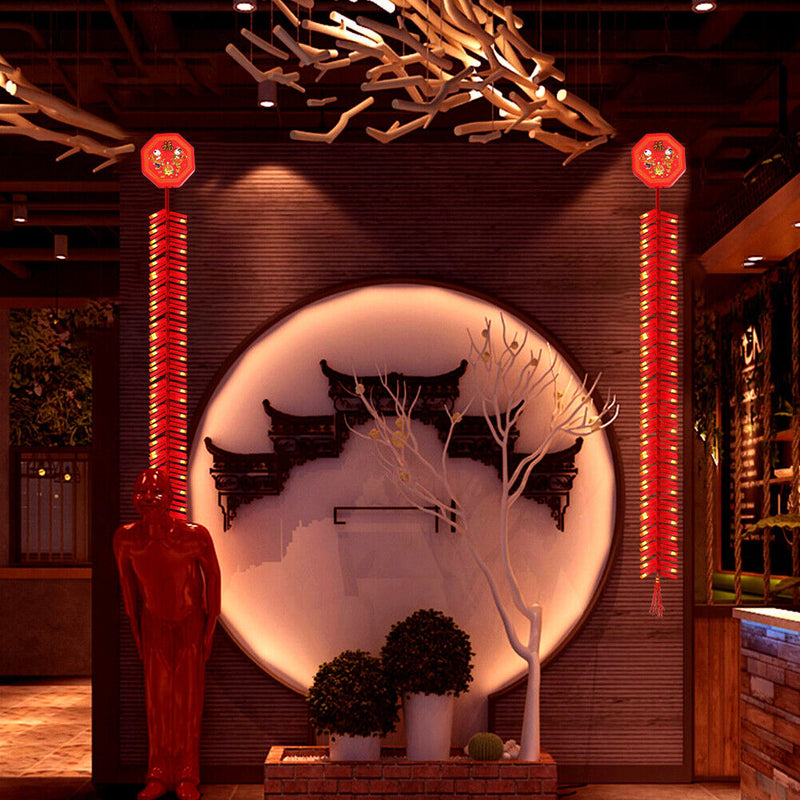 92LED 1.35m Electronic Firecracker Lamp with Sound AC220V LED String Light Newly