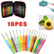 16pcs/set Soft Handle Colorful Aluminium Crochet Hooks Knitting Needles Kit