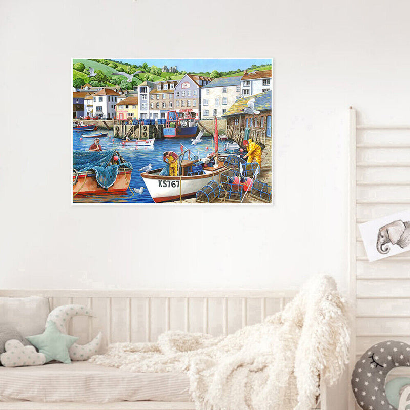 Street Houses Canvas Paint By Numbers Oil Hand Painted Drawing Kit Home Decor