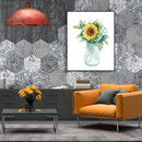 Painting By Numbers DIY Sunflower Canvas Oil Art Picture for Home Wall Decor Kit