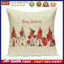 45X45cm Christmas Linen Cushion Pillowcase Removeable Breathable Cushion Cove