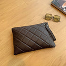 Party Evening Lattice Envelope Bag Women Pure Color Leather Large Capacity Pouch