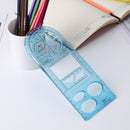 Multifunctional Geometric Ruler Craft Drawing Ruler - High School (Blue) Newly