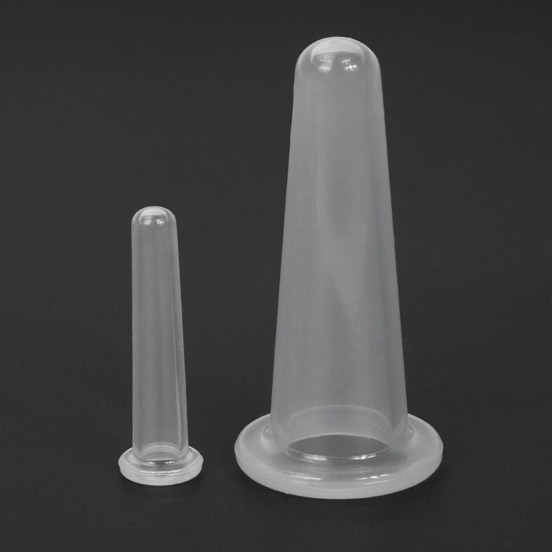 2pcs Silicone Cupping Suction Can Vacuum Face Leg Arm Massage Cup (White)