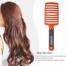 Pro Anti-Static Scalp Massager Hair Brush Curved Row Hairstyle Comb (Orange