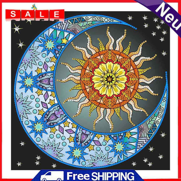 Sun and Moon Mosaic Rhinestone Picture Partial Special Drill Diamond Painting