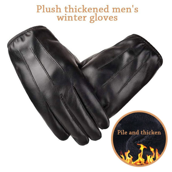 Drive Gothic Punk Fleece Guantes Touch Screen Gloves PU Leather Gloves Thicken