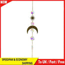 Metallic Hoop Crystal Moon Sun Pendant Garden Wedding Chandelier Decorations