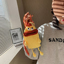 Cartoon Mobile Phone Handbag Sausage Mouth Crochet Crossbody Bag (Yellow)