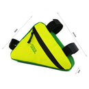 Triangle Cycling Front Tube Frame Pouch Bag Holder Saddle(Yellow+Green)