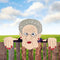 Garden Illustration Fence Decoration Wood Old Man/Lady Yard Art Sign (B) Newly