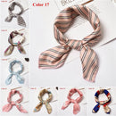 Gifts Elegant Women Hair Tie Band Square Scarf Silk Feel Satin Head Neck