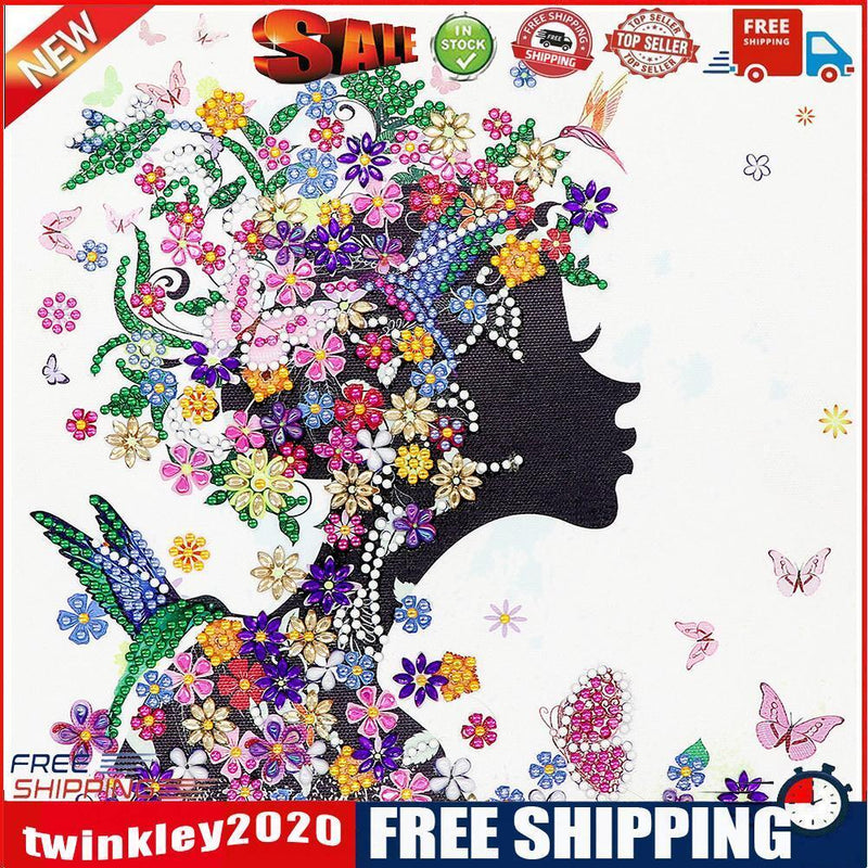 5D DIY Special Shaped Diamond Painting Girl Cross Stitch Mosaic Craft Kit