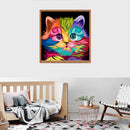 5D DIY Full Drill Diamond Painting Colorful Cat Cross Stitch Embroidery Art Gift