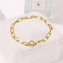 Wrist Stainless Steel Geometric Shape Toggle Clasp Bracelet OT Buckle Chain