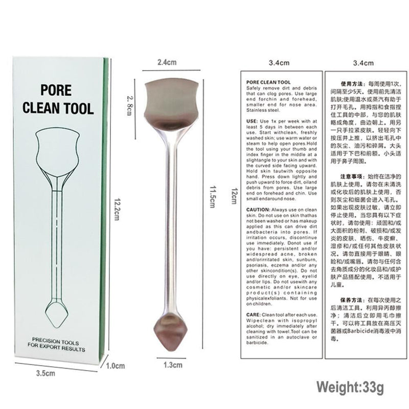 Stainless Steel Acne Blackhead Remover Pore Spot Beauty Face Cleaning Tools