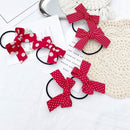 Fashion Girls Cute Wave Point Hair Rope Head Rope Headwear Double Horsetail
