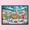 Town Snow Scene 11CT Stamped DIY Embroidery Full Cross Stitch Home Decorati