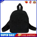 Women Mini Backpack Corduroy Girls Bookbags Retro Travel Rucksack (Black)