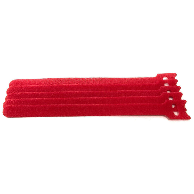 10pcs Durable Self Adhesive Cable Fastener Tape Wire Loops Strap (Red)