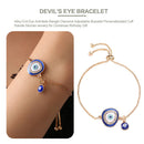 Alloy Evil Eye Anti-fade Bangle Bracelet Adjustable Bracelet Women Jewelry