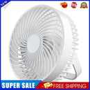 LED Night Light Mute Desktop Cooling Ceiling Fan for Camping Tent (White)