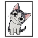 Cheese Cat Cotton Thread Printed Partial Cross Stitch Kit Handicraft Needlework